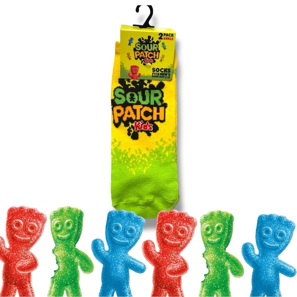 New Sour Patch Yellow and Green Socks